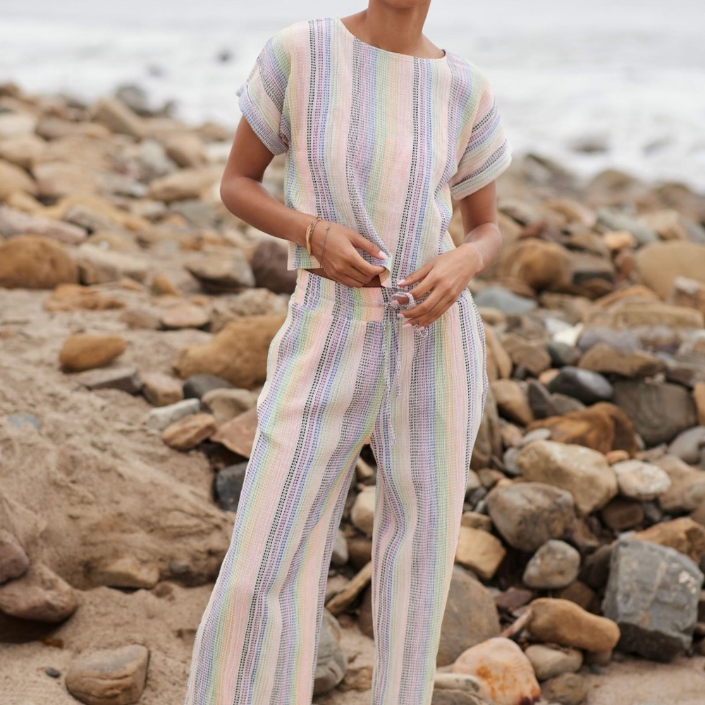 Anthropologie Dolan Two-Piece Striped Gauze Set